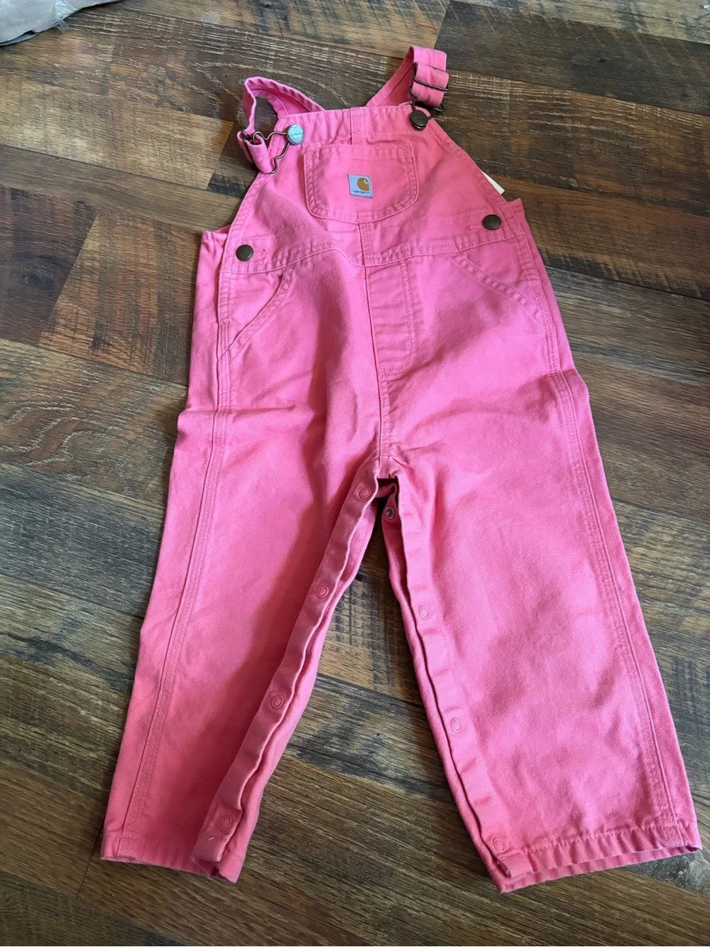 Carhartt hot pink canvas bib overalls size 24 months